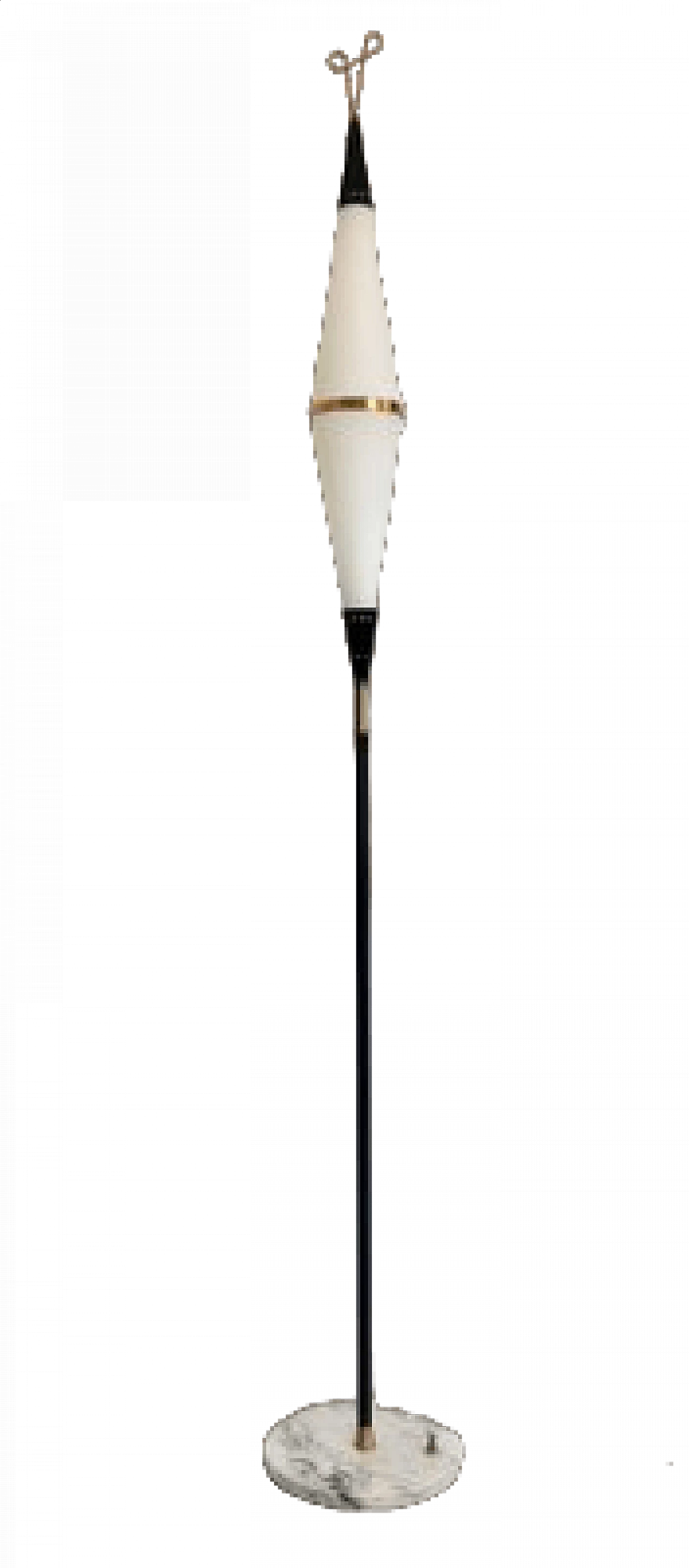 Glass, brass and marble floor lamp by Reggiani, 1960s 14