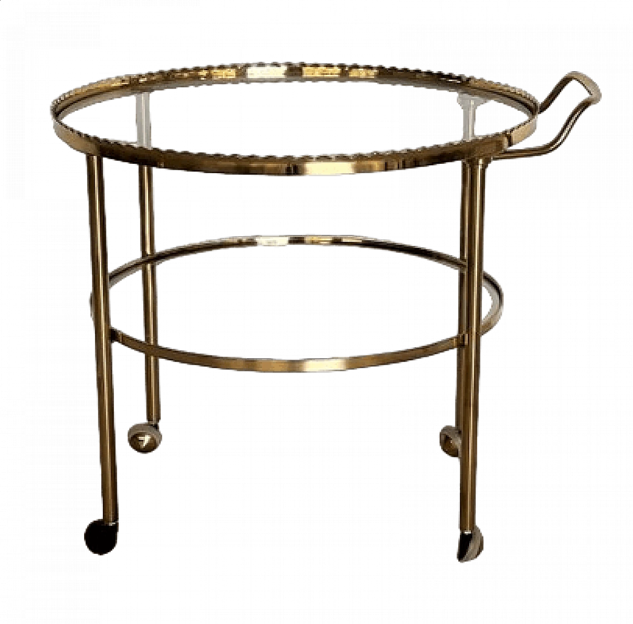 Brass and glass trolley from Vereinigte Werkstätten Collection, 1960s 19