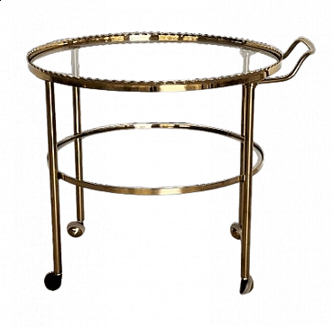 Brass and glass trolley from Vereinigte Werkstätten Collection, 1960s