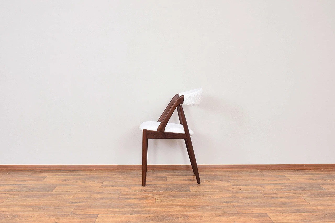 4 Chairs 31 in teak and bouclé by Kai Kristiansen for Schou Andersen, 1960s 4