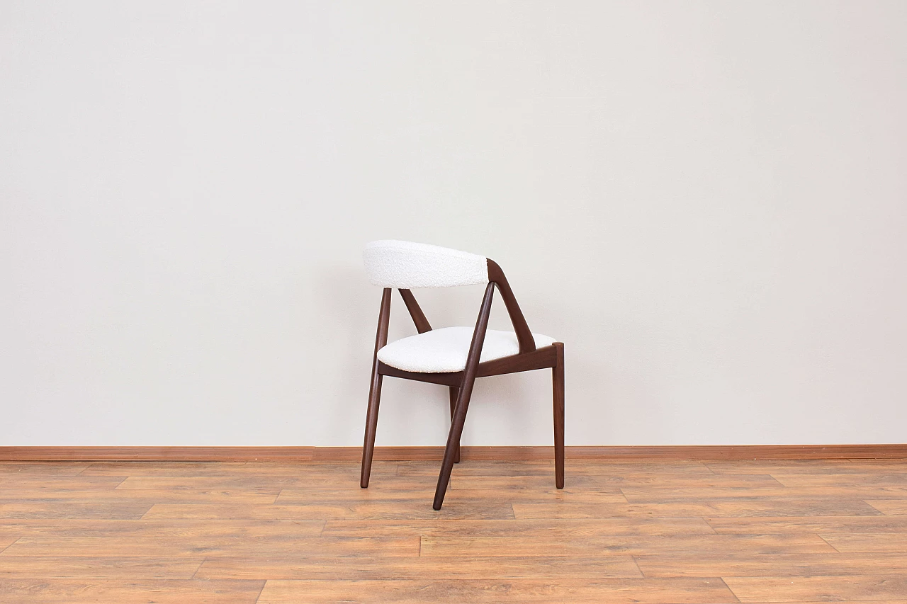 4 Chairs 31 in teak and bouclé by Kai Kristiansen for Schou Andersen, 1960s 6
