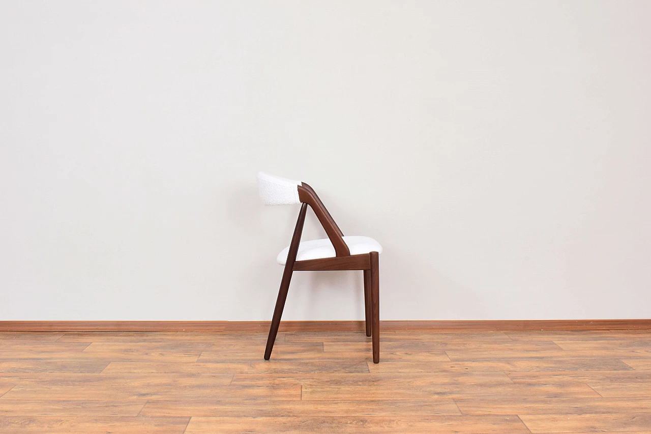 4 Chairs 31 in teak and bouclé by Kai Kristiansen for Schou Andersen, 1960s 7