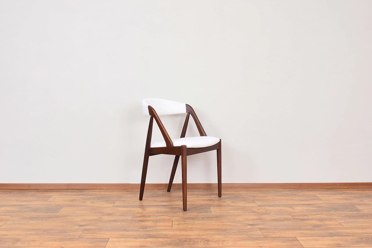 4 Chairs 31 in teak and bouclé by Kai Kristiansen for Schou Andersen, 1960s 8