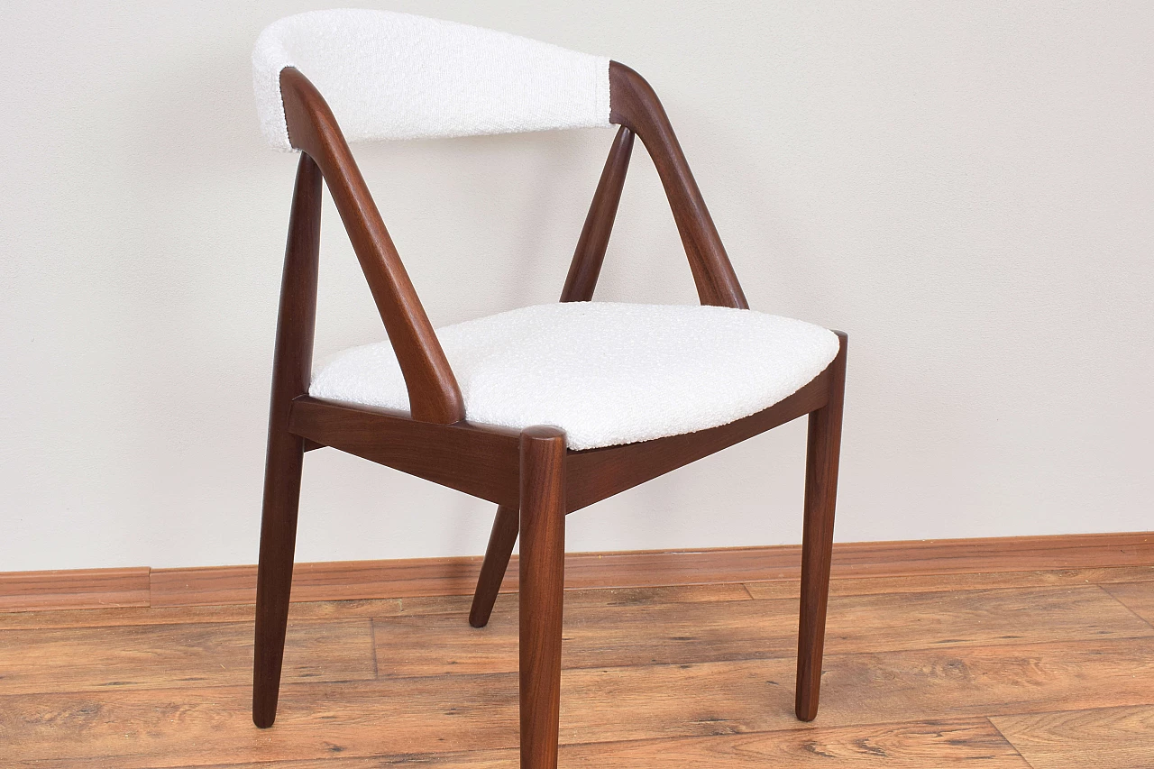 4 Chairs 31 in teak and bouclé by Kai Kristiansen for Schou Andersen, 1960s 10