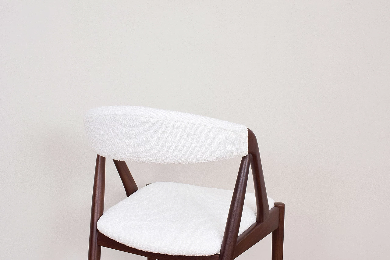 4 Chairs 31 in teak and bouclé by Kai Kristiansen for Schou Andersen, 1960s 11