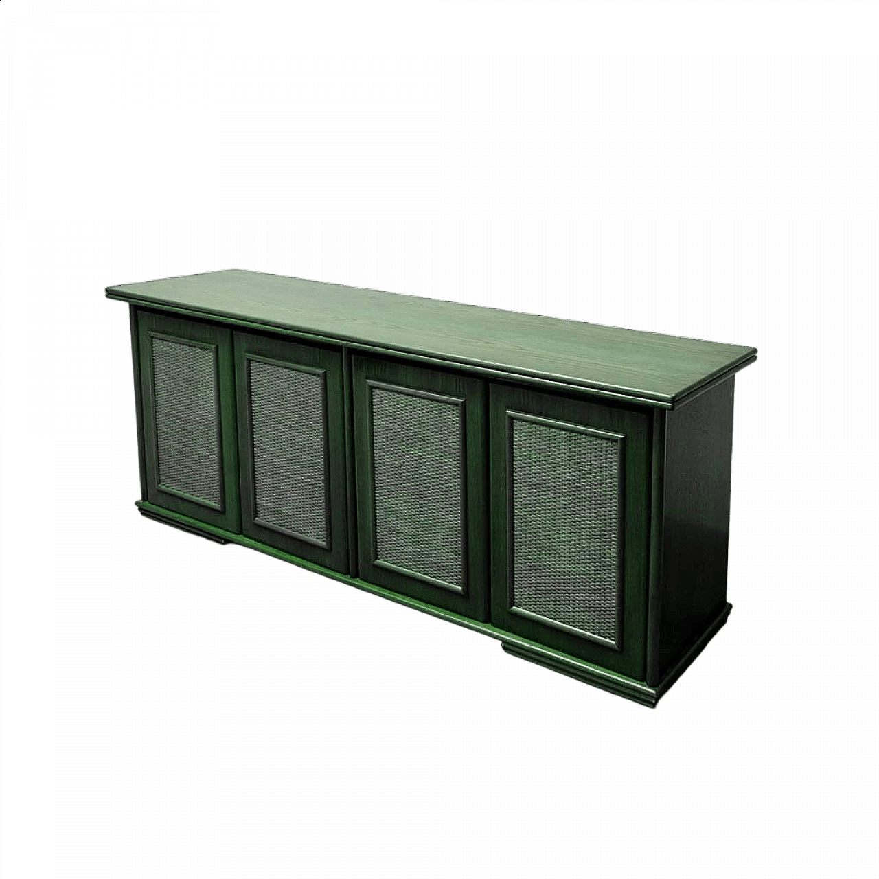 Four doors-sideboard in green wood, 1970s 10