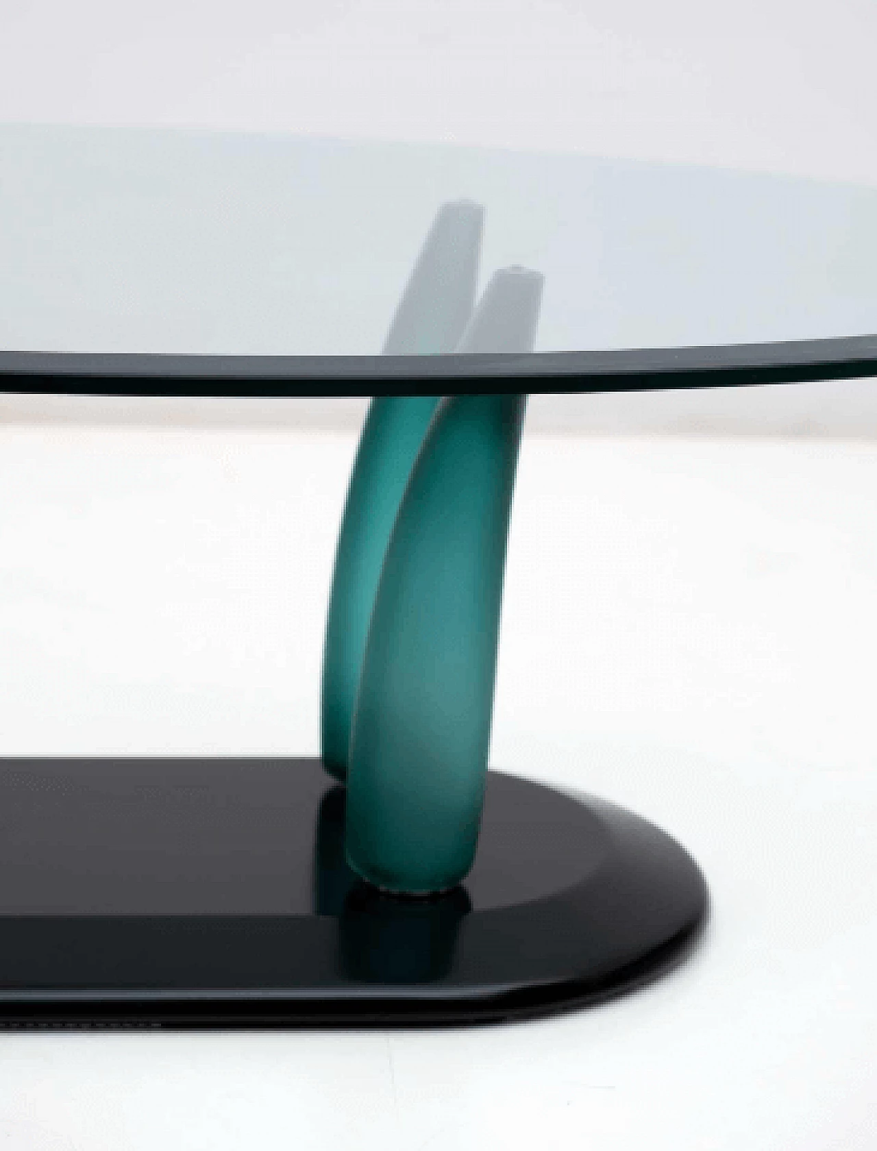 Oval lacquered wood and glass coffee table by Seguso, 1980s 9
