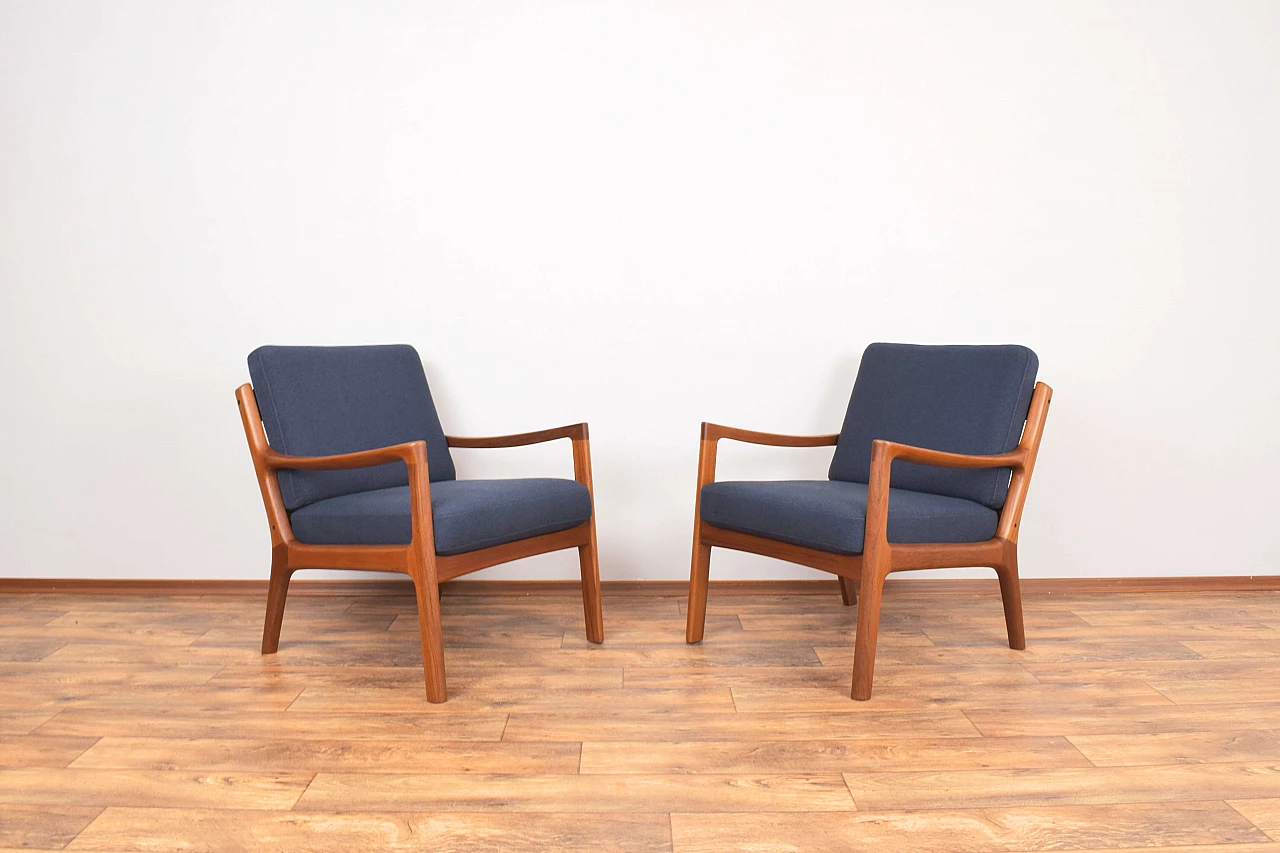 Pair of teak Senator armchairs by Ole Wanscher for France & Son, 1960s 1