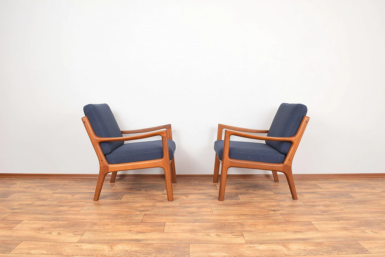 Pair of teak Senator armchairs by Ole Wanscher for France & Son, 1960s 2