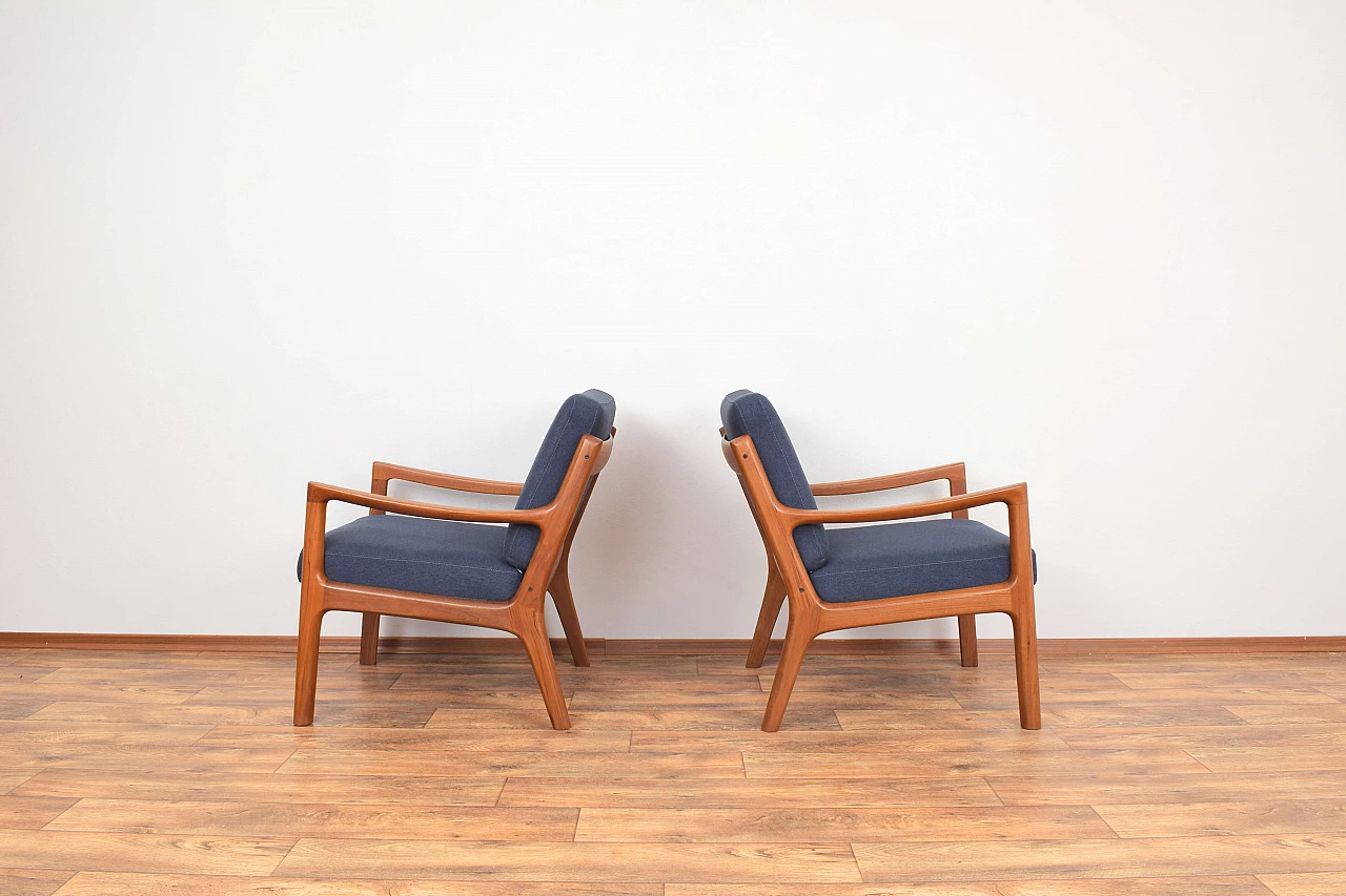 Pair of teak Senator armchairs by Ole Wanscher for France & Son, 1960s 3