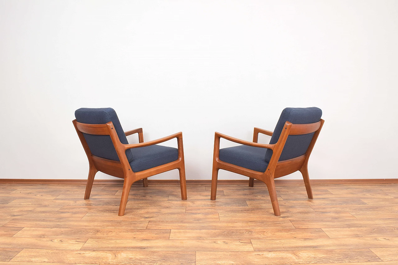 Pair of teak Senator armchairs by Ole Wanscher for France & Son, 1960s 4