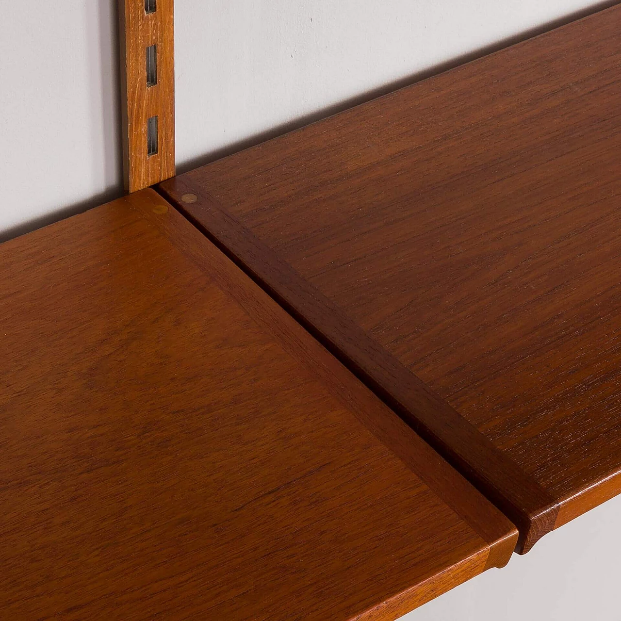 Teak hanging bookcase with desk by Kai Kristiansen for FM Mobler, 1960s 15