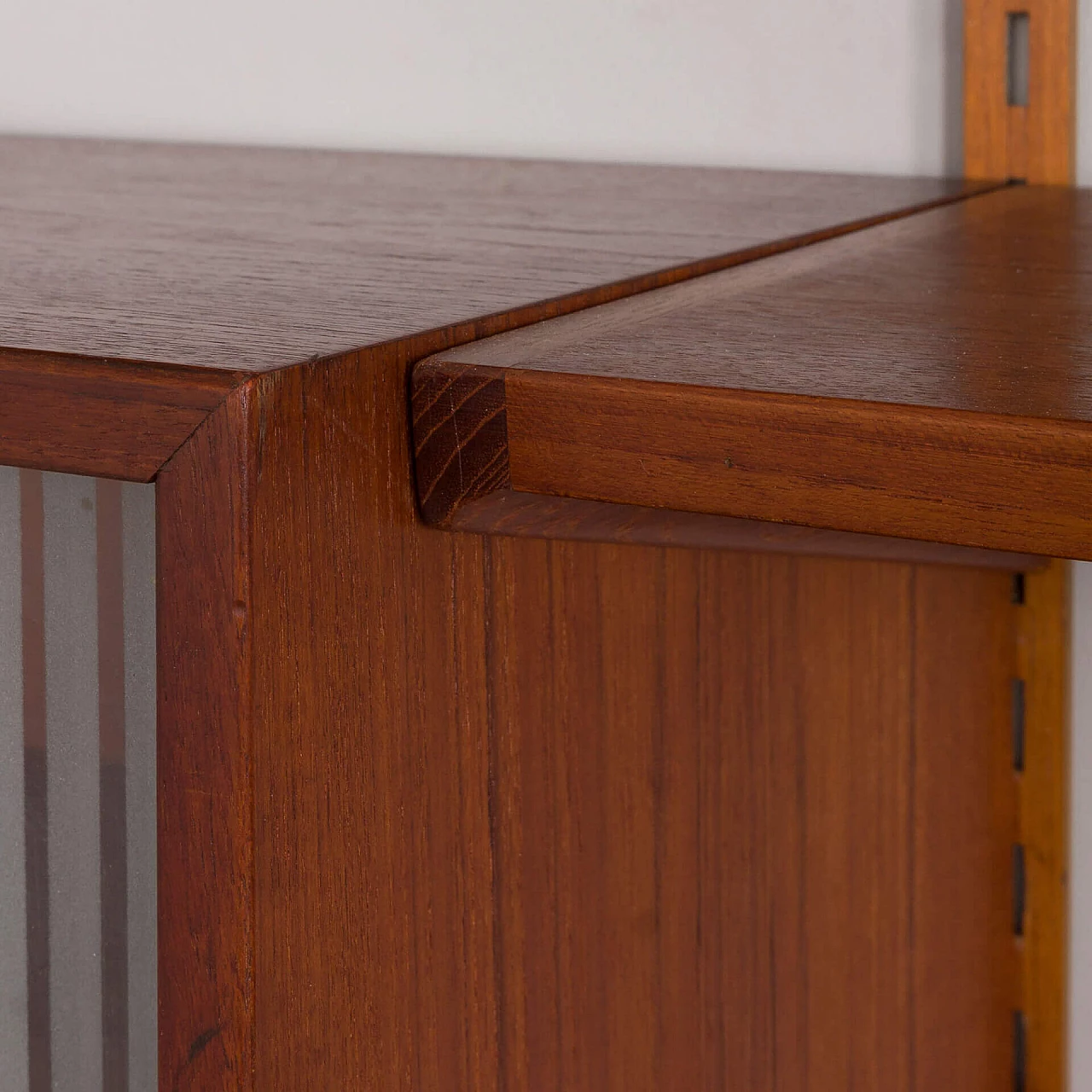 Teak hanging bookcase with desk by Kai Kristiansen for FM Mobler, 1960s 16