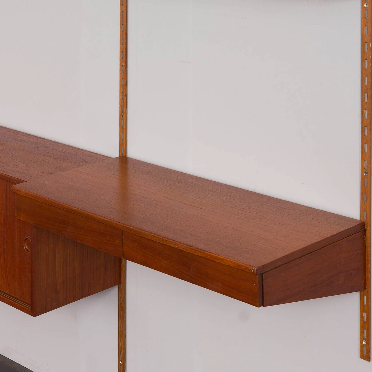 Teak hanging bookcase with desk by Kai Kristiansen for FM Mobler, 1960s 19