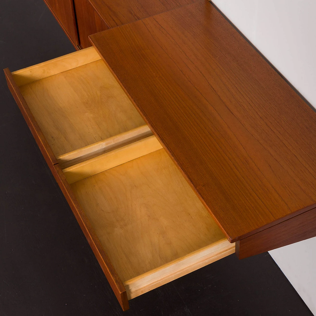 Teak hanging bookcase with desk by Kai Kristiansen for FM Mobler, 1960s 20