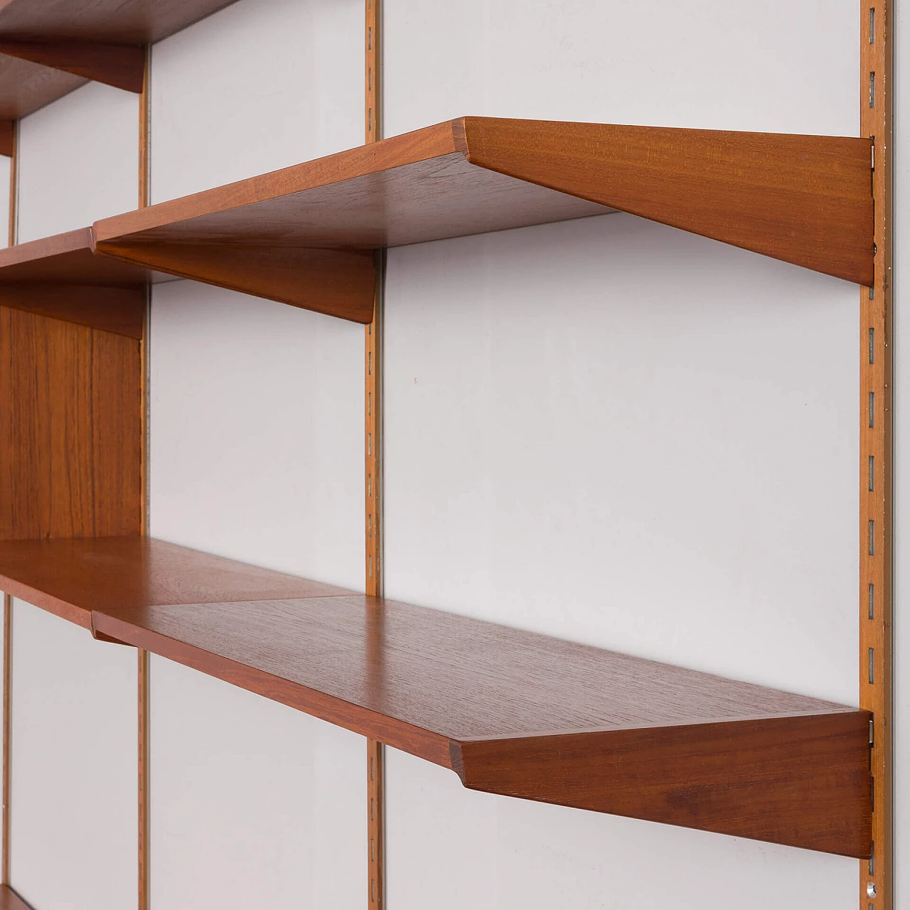 Teak hanging bookcase with desk by Kai Kristiansen for FM Mobler, 1960s 21