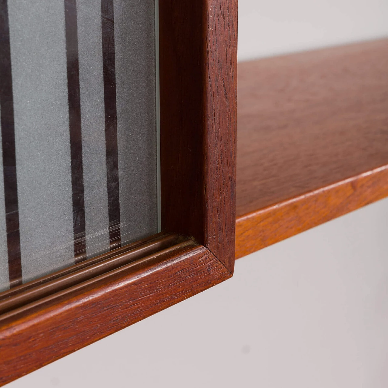 Teak hanging bookcase with desk by Kai Kristiansen for FM Mobler, 1960s 22