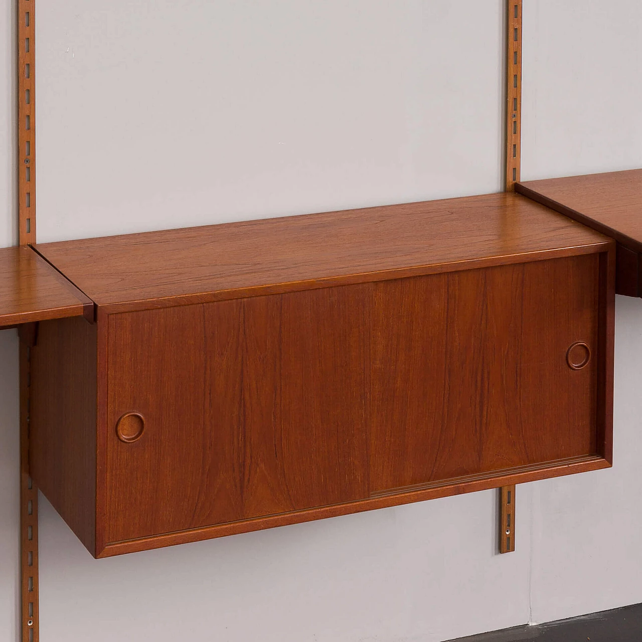 Teak hanging bookcase with desk by Kai Kristiansen for FM Mobler, 1960s 23