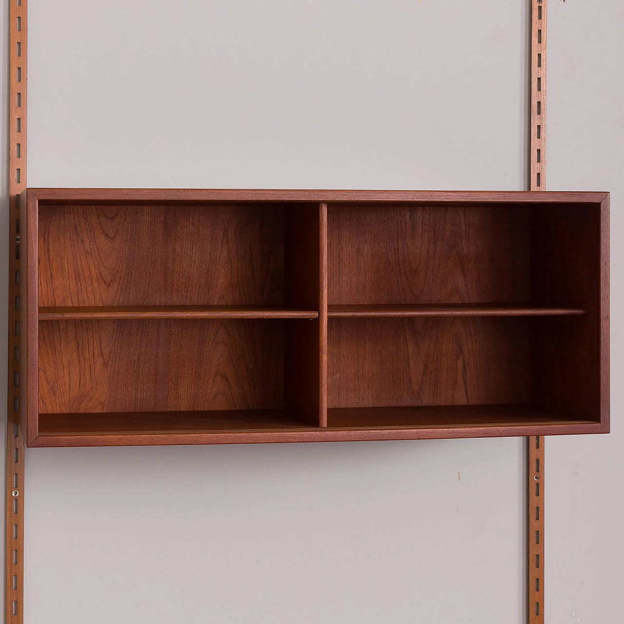 Teak hanging bookcase with desk by Kai Kristiansen for FM Mobler, 1960s 24