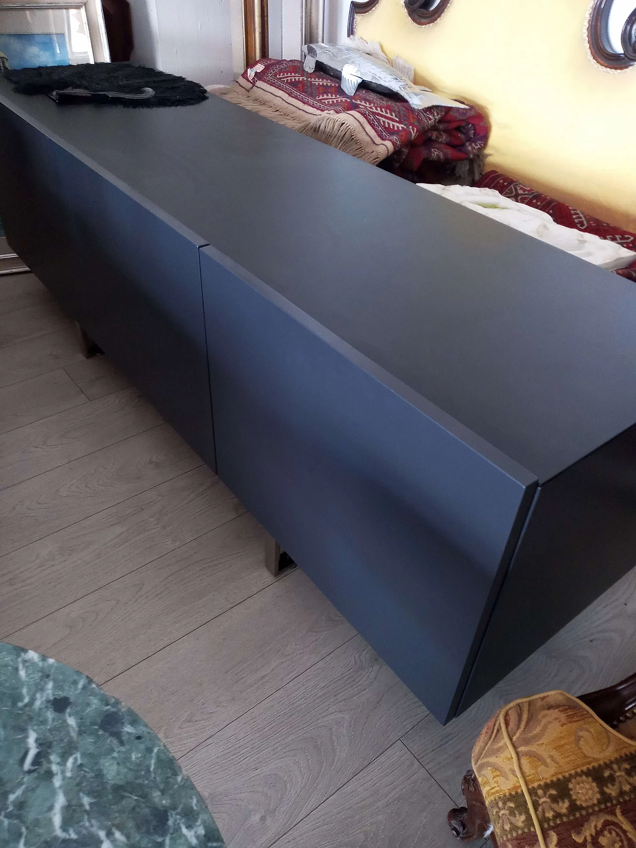 Gray wood TV stand sideboard by MisuraEmme, 1990s 1