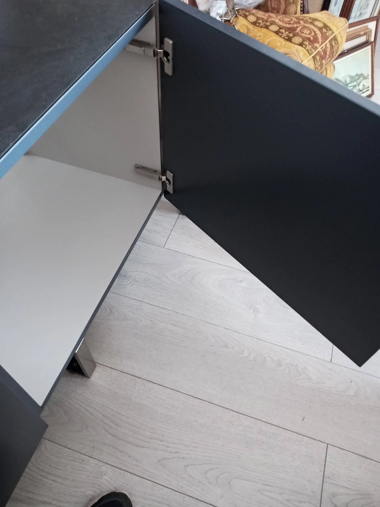 Gray wood TV stand sideboard by MisuraEmme, 1990s 4