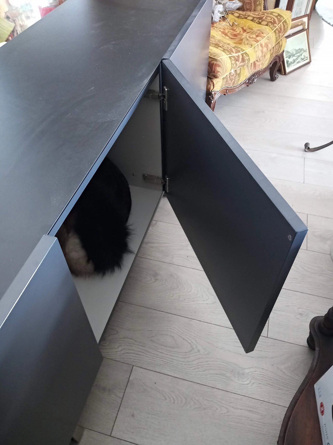 Gray wood TV stand sideboard by MisuraEmme, 1990s 6