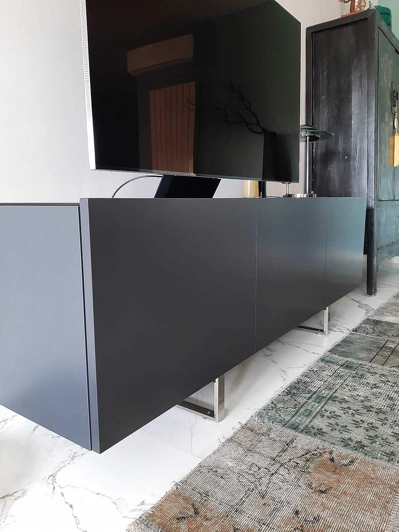 Gray wood TV stand sideboard by MisuraEmme, 1990s 8