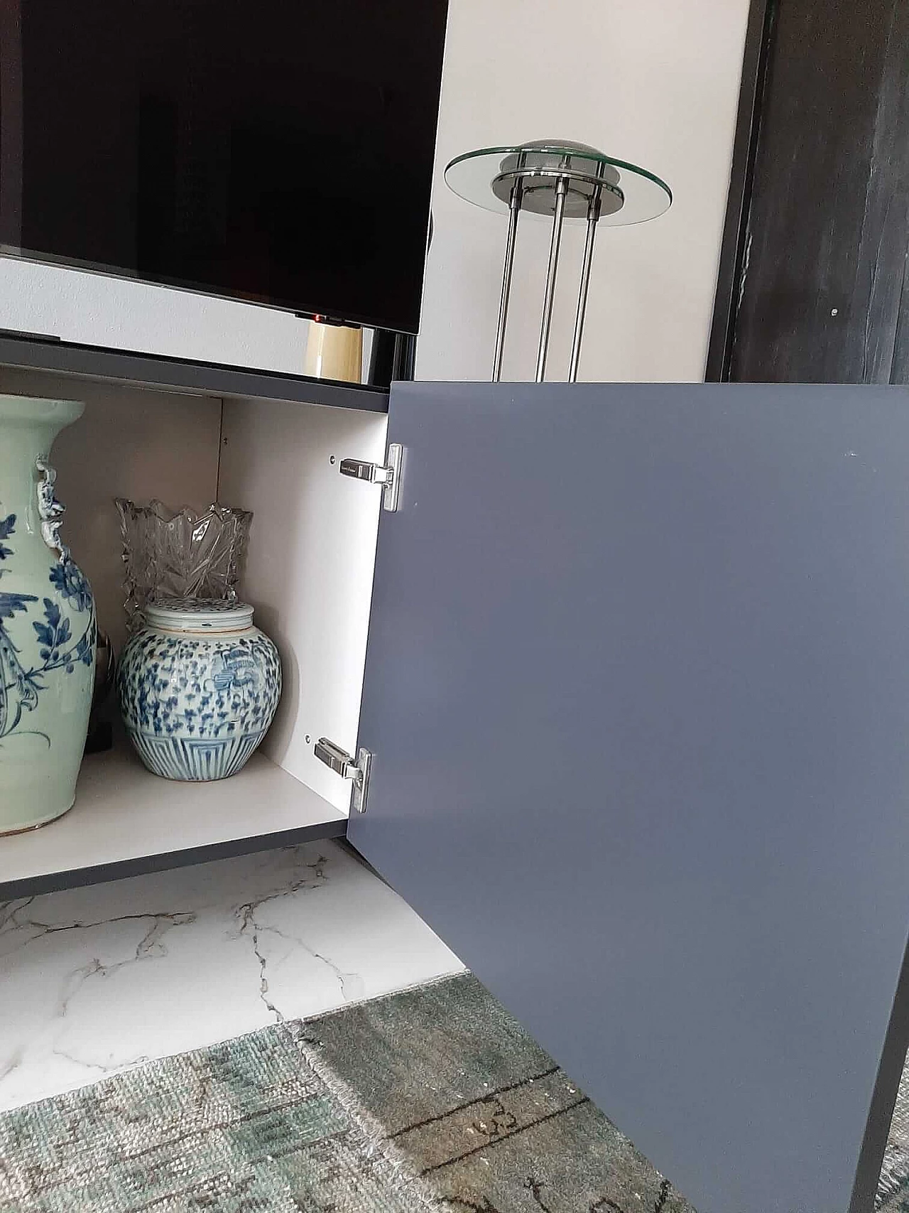 Gray wood TV stand sideboard by MisuraEmme, 1990s 10