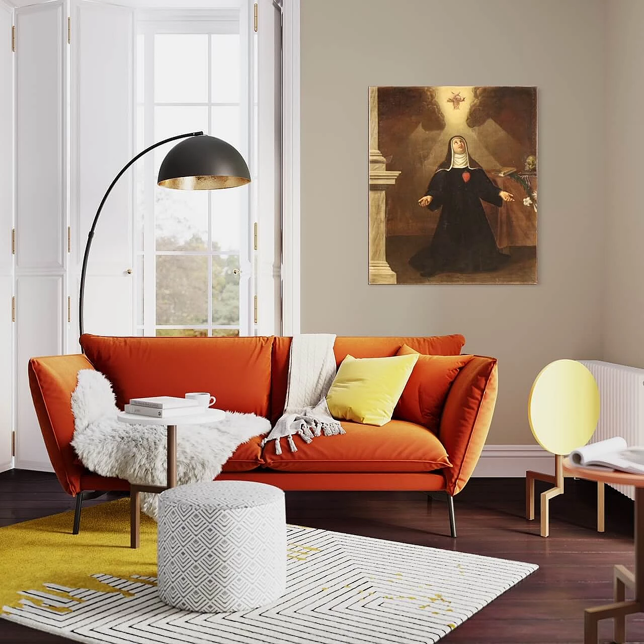 Saint in ecstasy with lily and skull, oil painting on canvas, 18th century 2