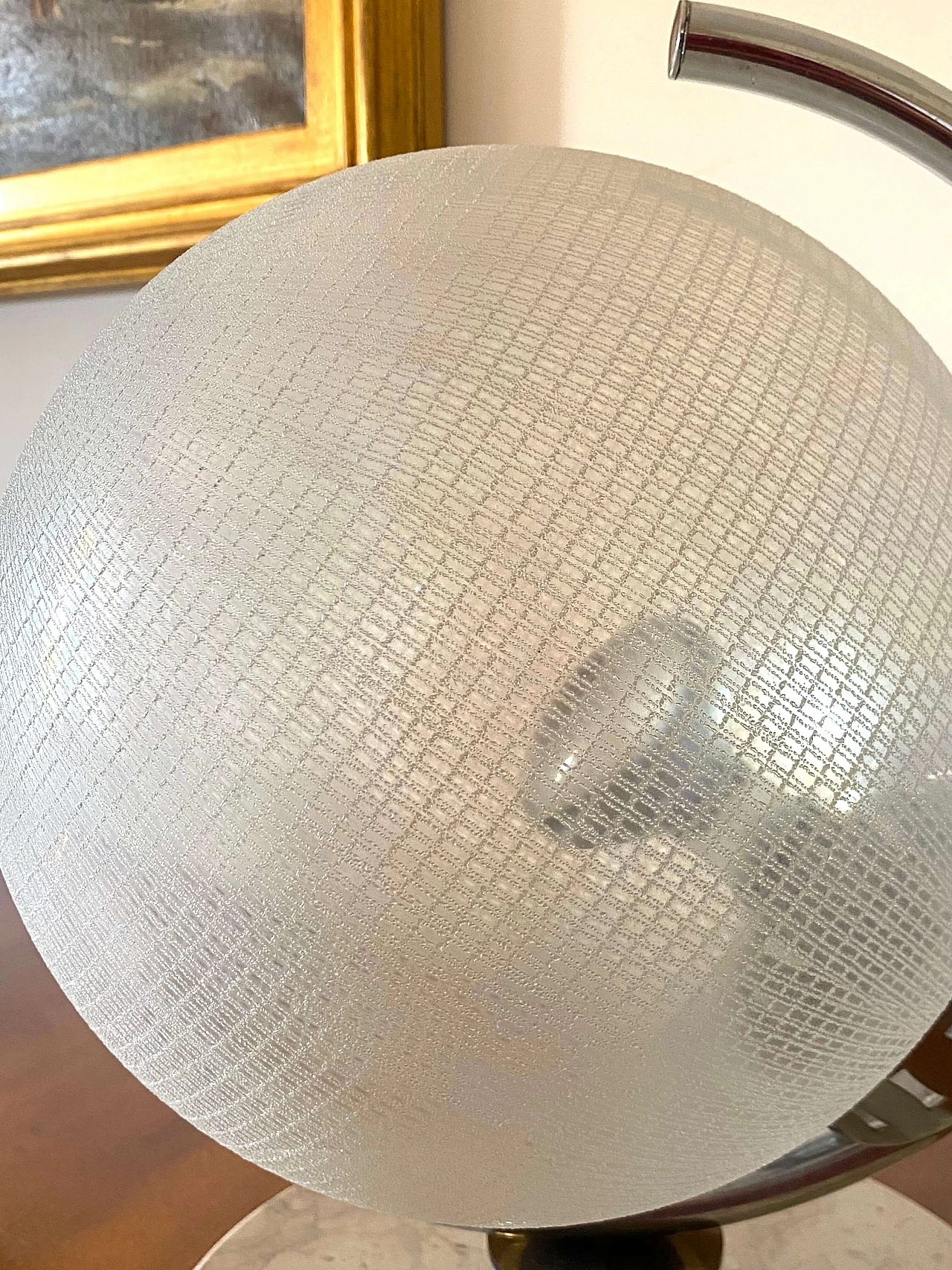 Glass, marble and metal table lamp by Mazzega, 1970s 6