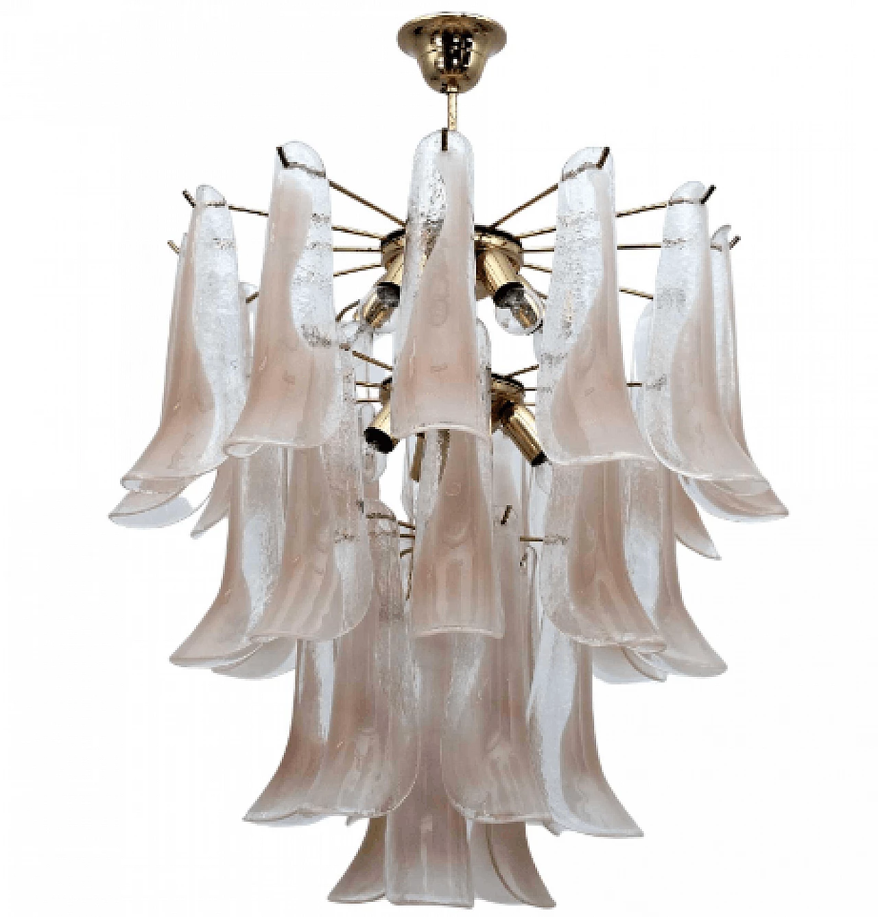 Murano glass and brass chandelier by Mazzega, 1970s 1