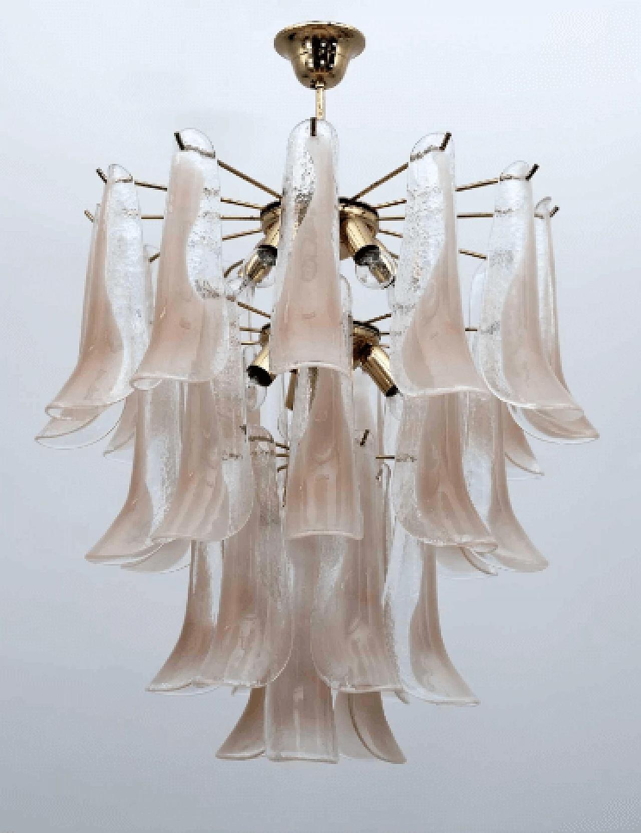 Murano glass and brass chandelier by Mazzega, 1970s 2
