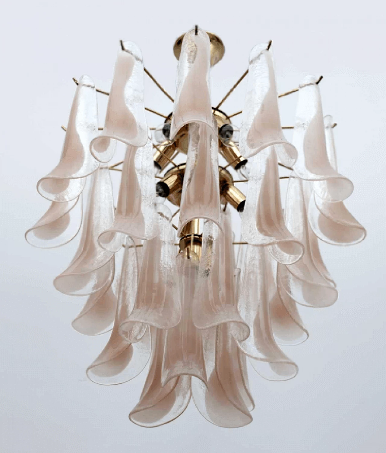 Murano glass and brass chandelier by Mazzega, 1970s 4