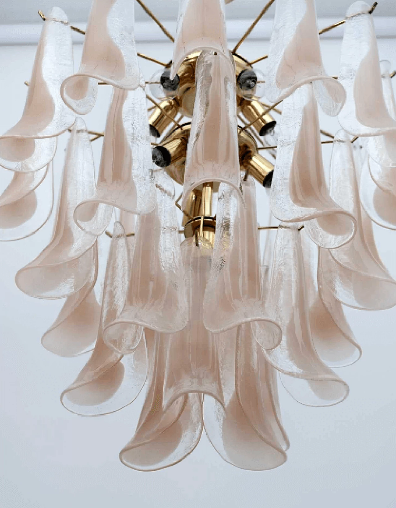 Murano glass and brass chandelier by Mazzega, 1970s 5