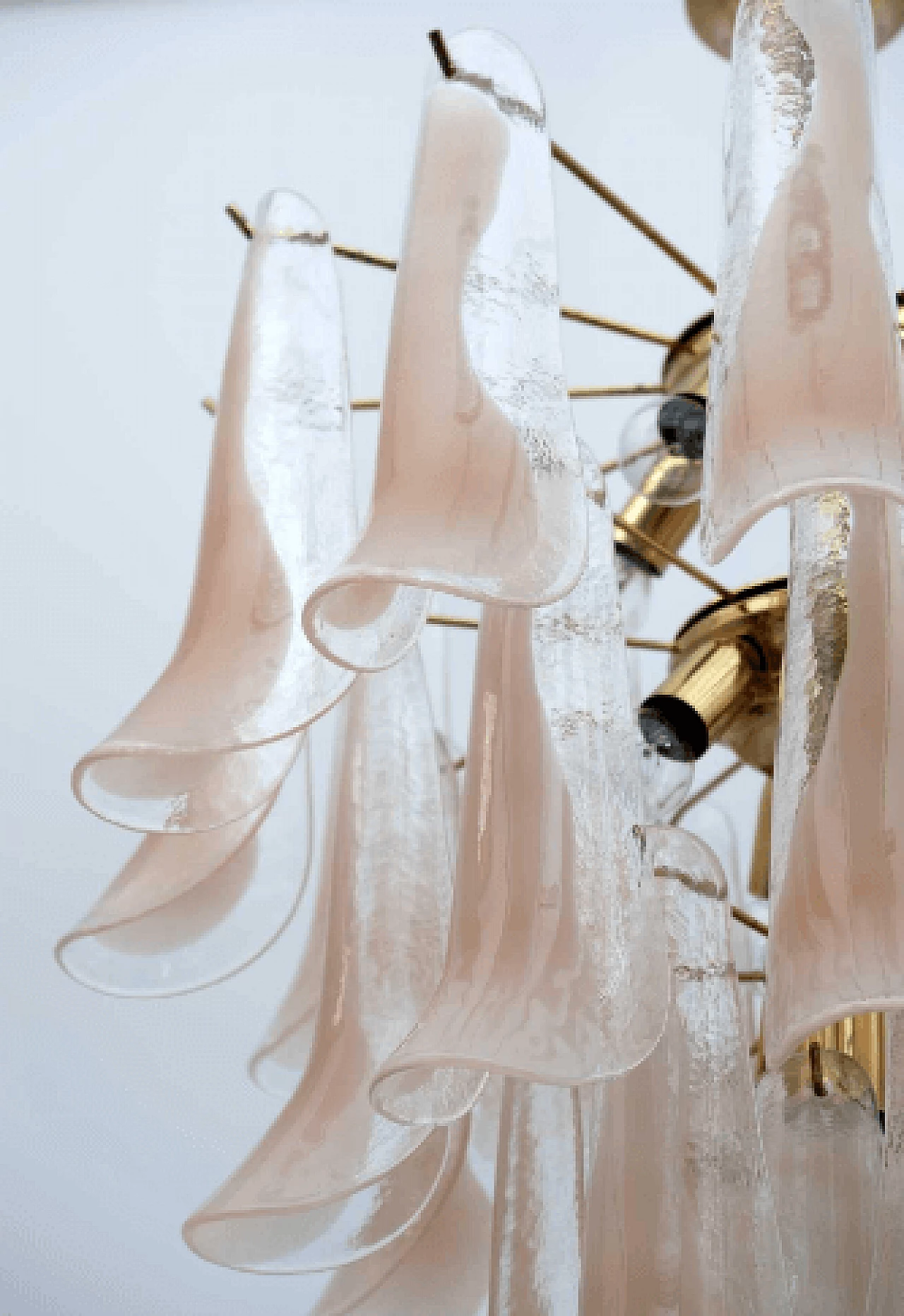 Murano glass and brass chandelier by Mazzega, 1970s 6