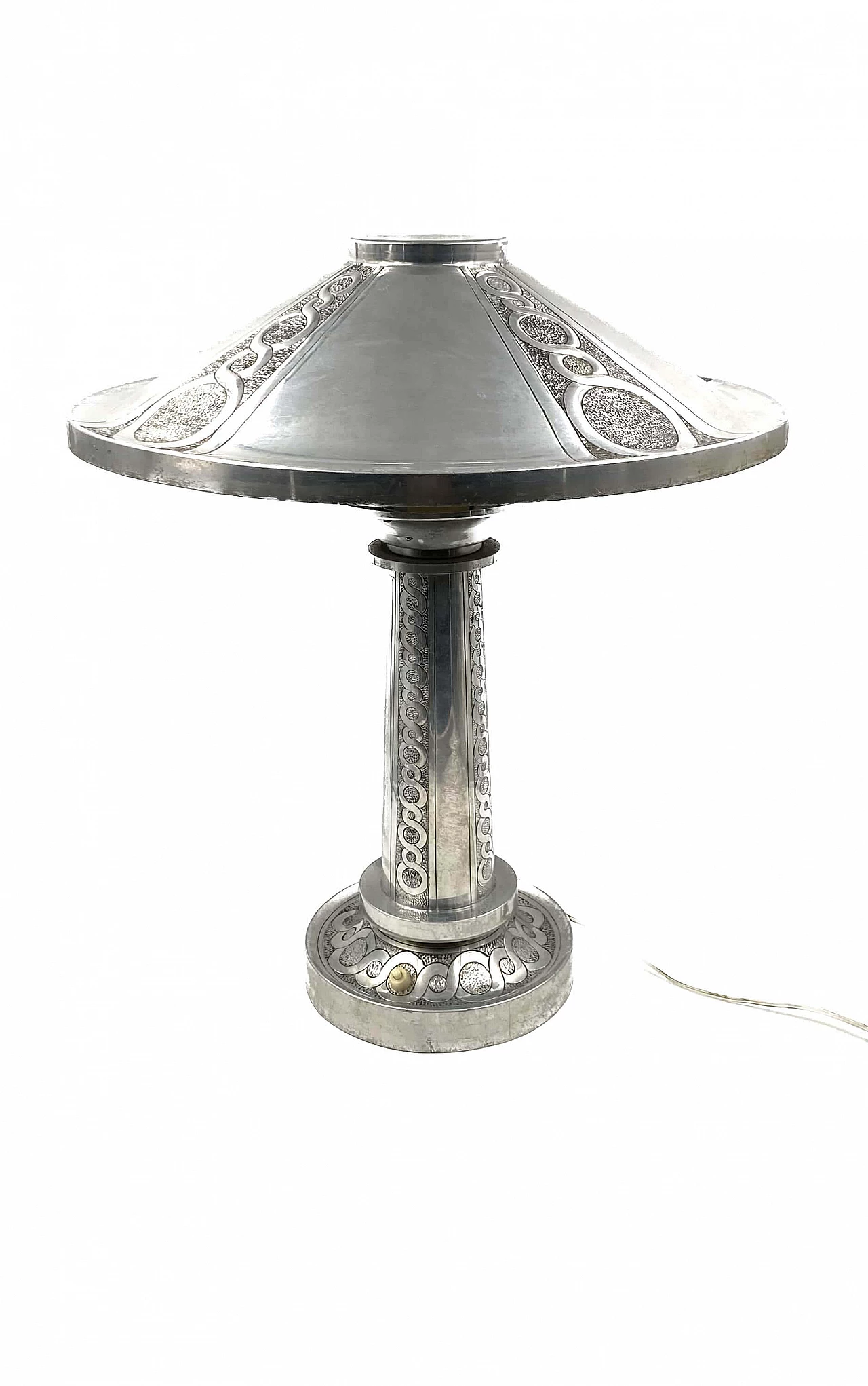 Art Deco embossed metal table lamp, 1920s 10