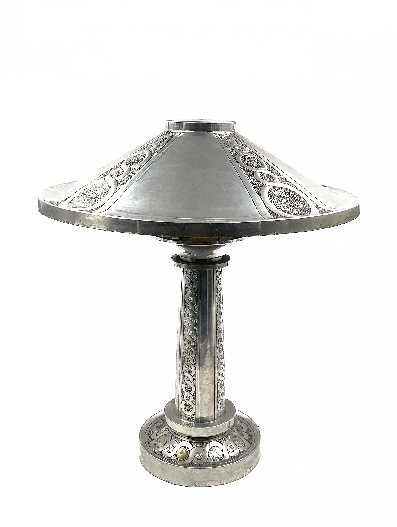Art Deco embossed metal table lamp, 1920s 11