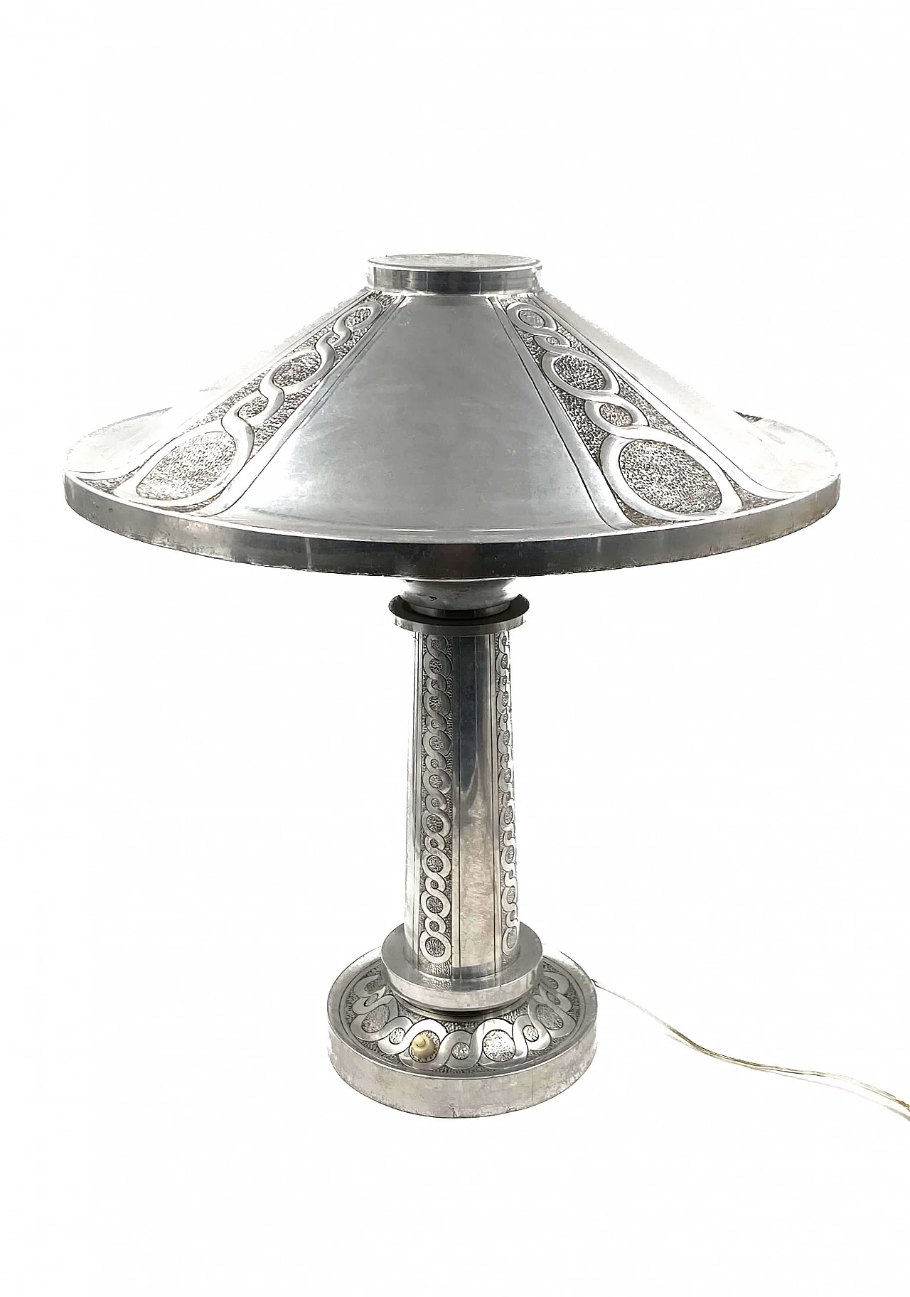 Art Deco embossed metal table lamp, 1920s 12