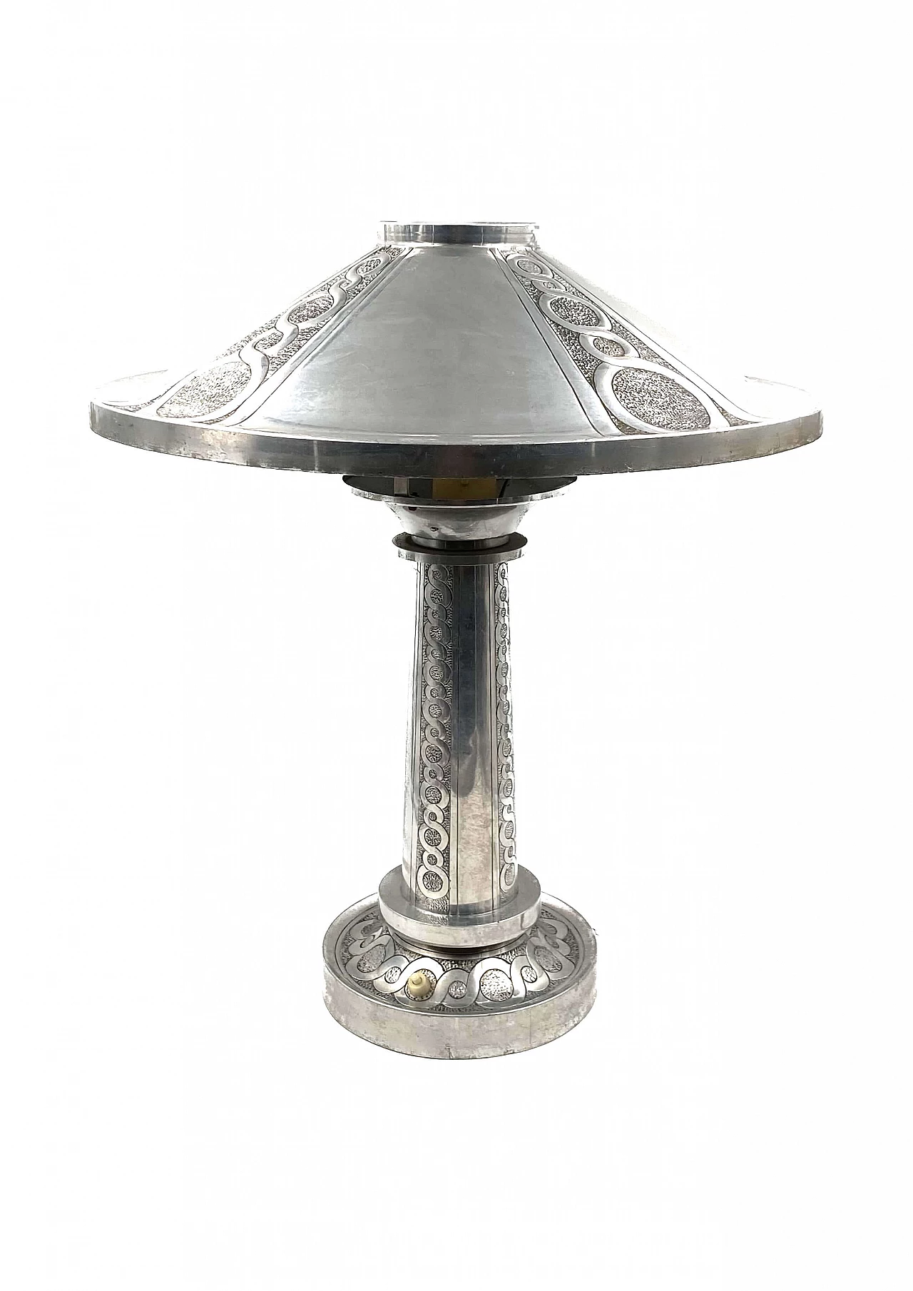 Art Deco embossed metal table lamp, 1920s 14