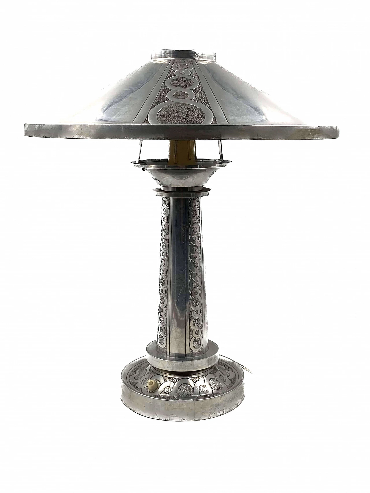 Art Deco embossed metal table lamp, 1920s 16