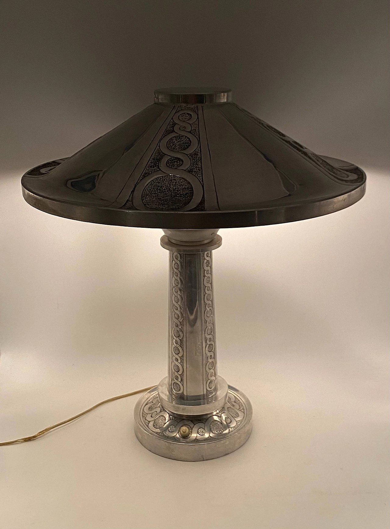 Art Deco embossed metal table lamp, 1920s 24