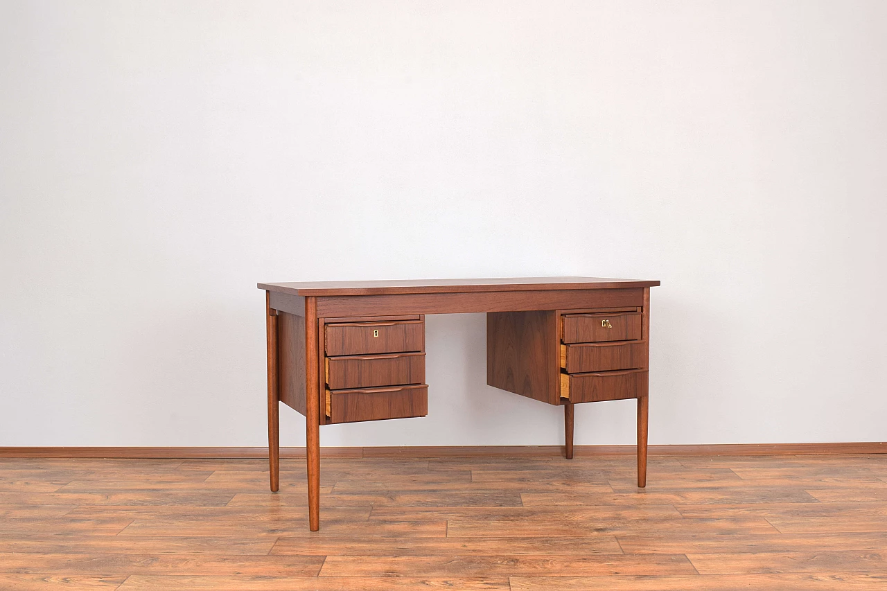 Teak desk in the style of Gunnar Nielsen, 1960s 4