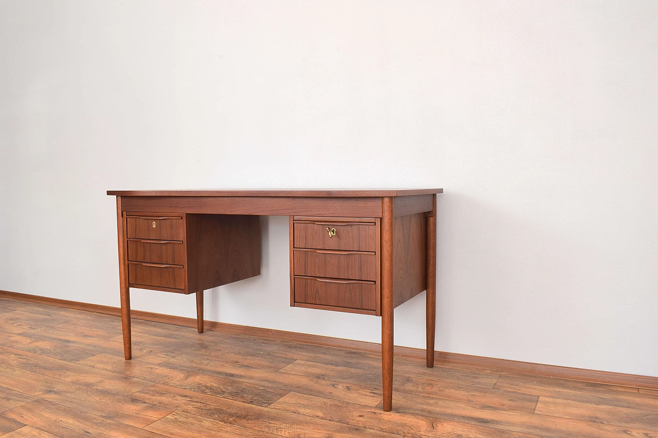 Teak desk in the style of Gunnar Nielsen, 1960s 10
