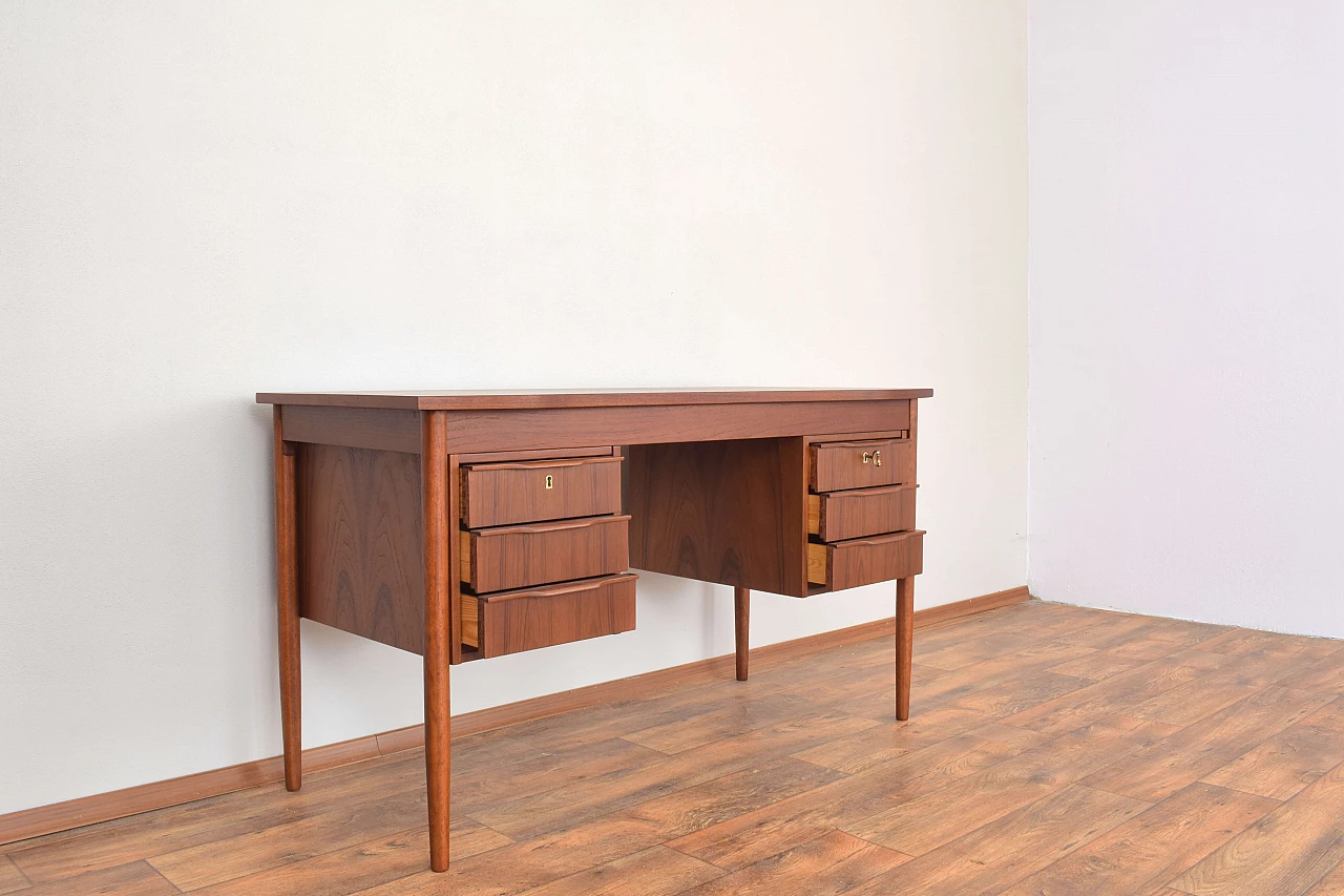 Teak desk in the style of Gunnar Nielsen, 1960s 11
