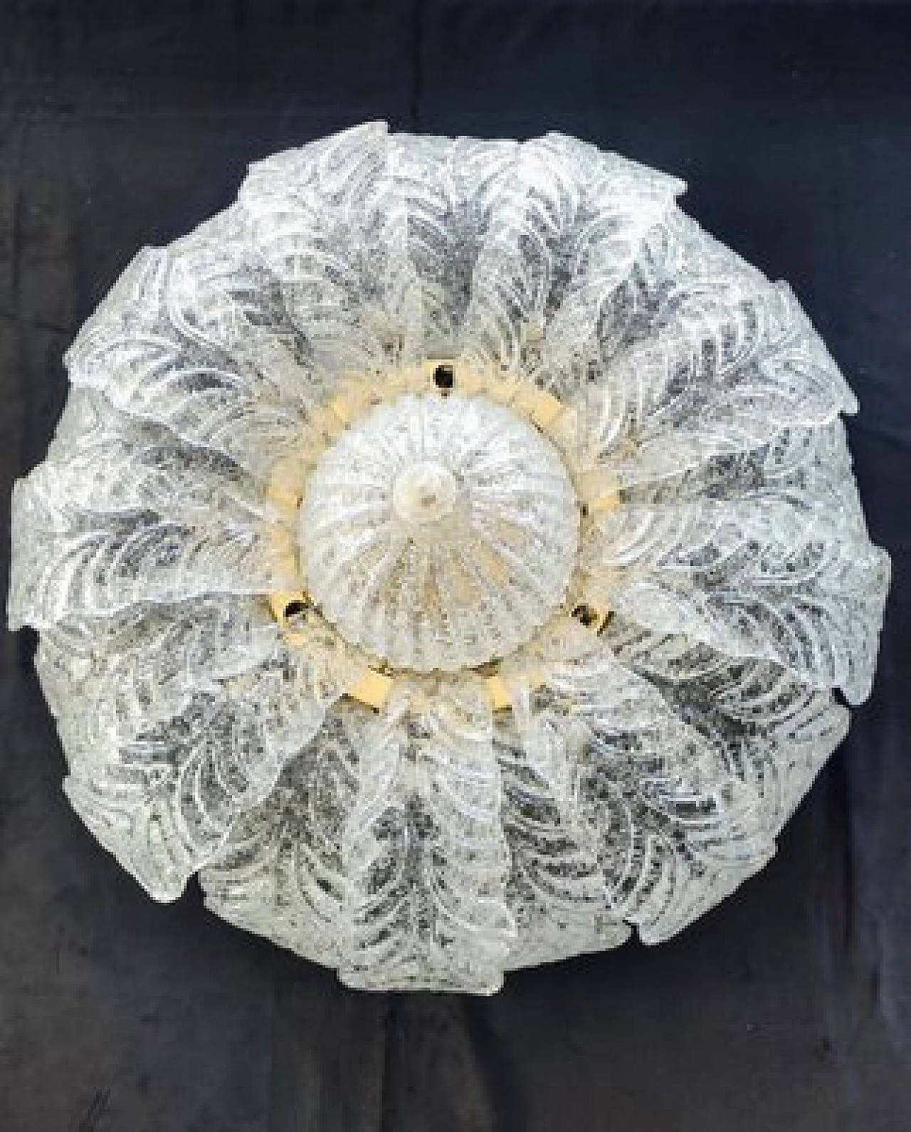 Murano glass ceiling lamp attributed to Barovier & Toso, 1980s 2