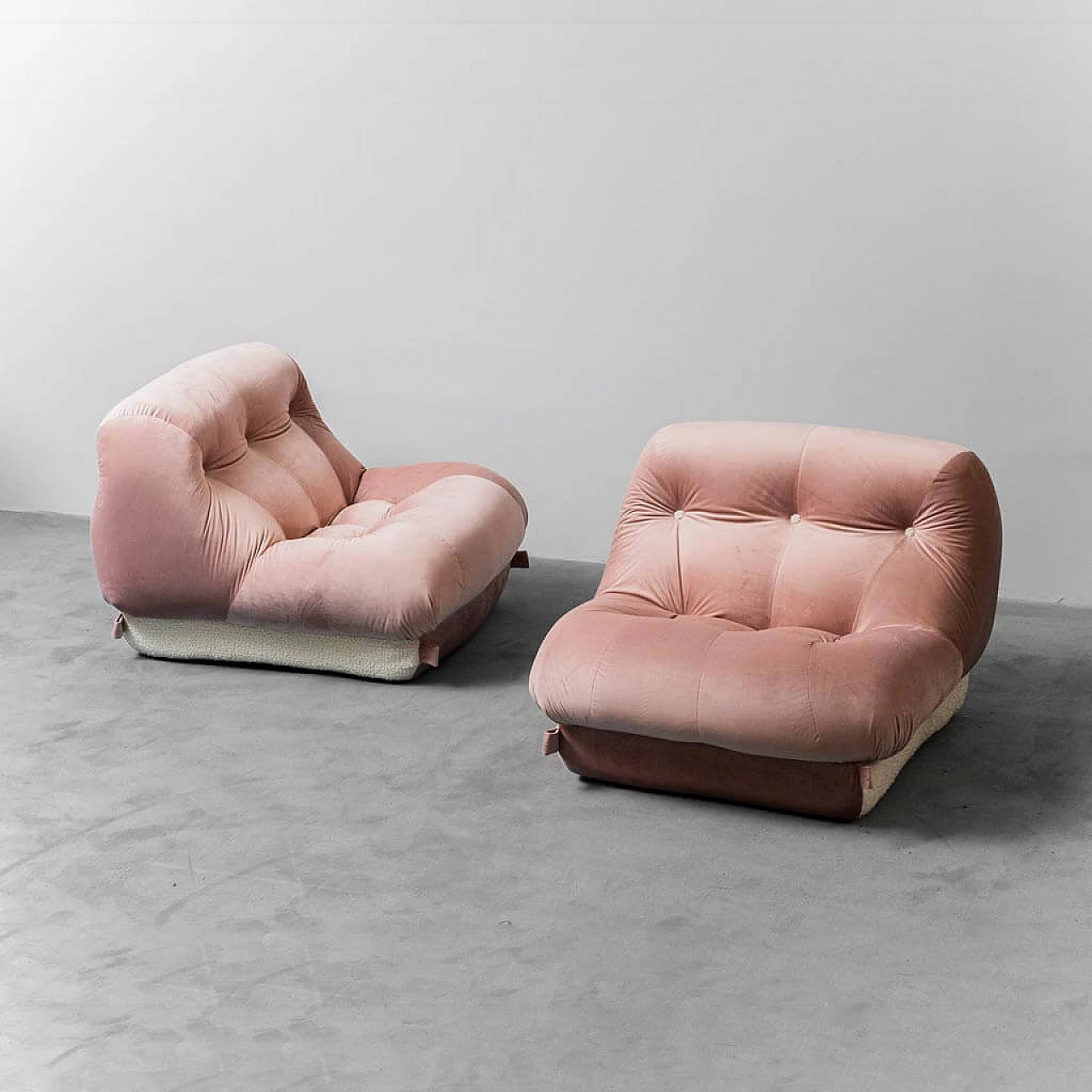 Pair of Nuvolone armchairs by Rino Maturi for Mimo Padova, 1970s 1
