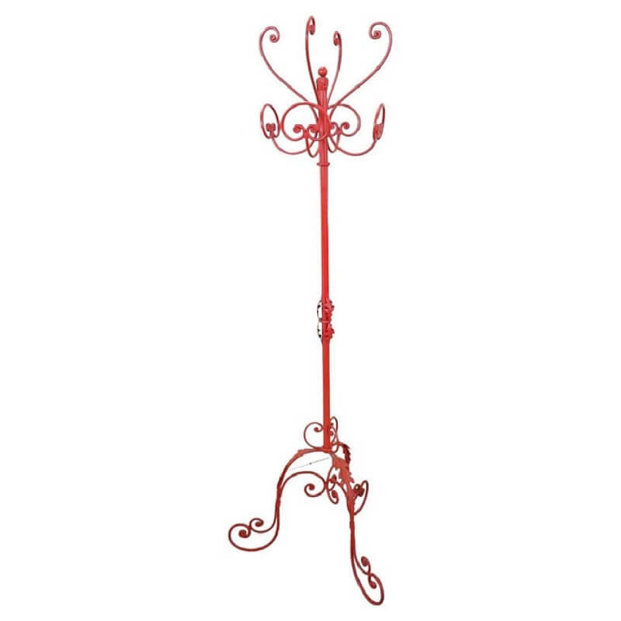 Red lacquered iron coat stand, early 20th century 1