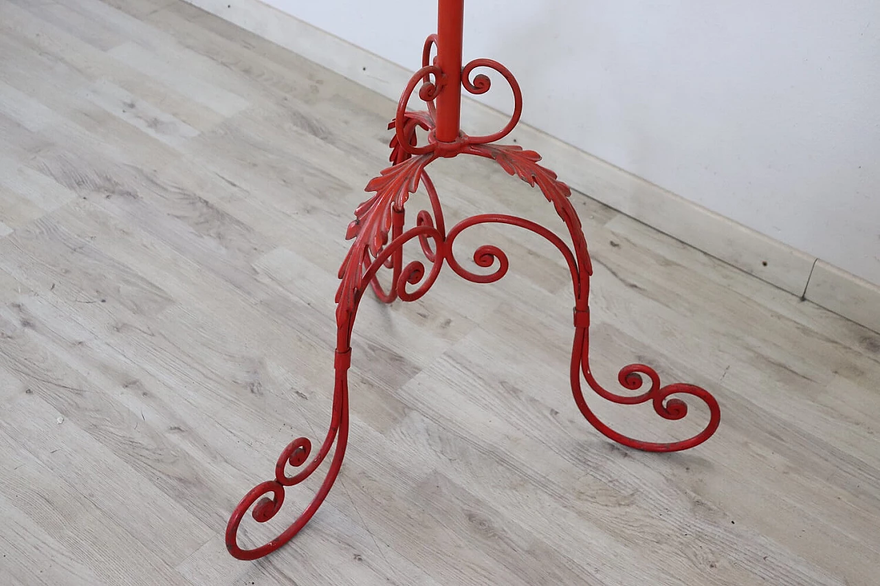 Red lacquered iron coat stand, early 20th century 2