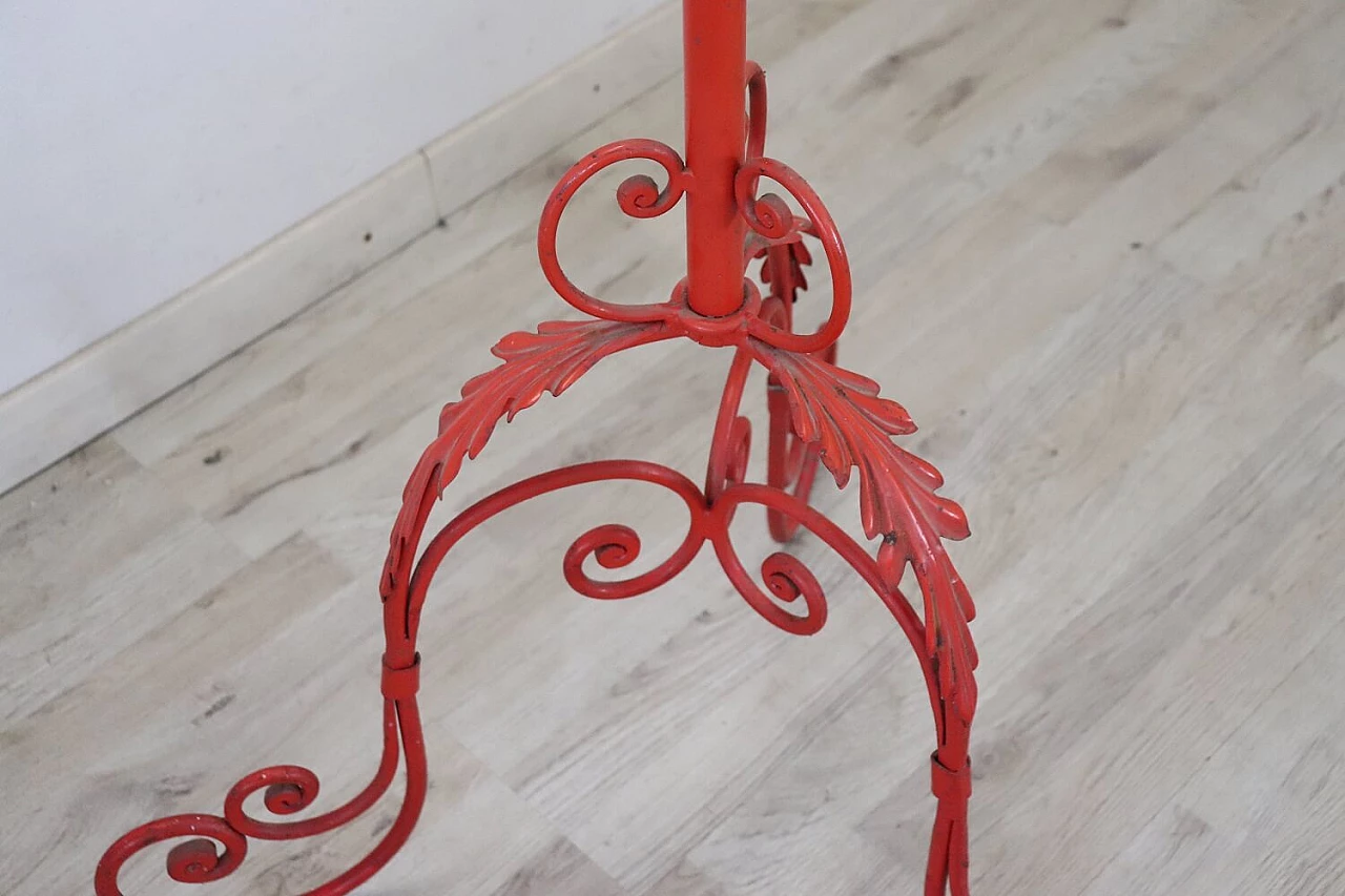 Red lacquered iron coat stand, early 20th century 3