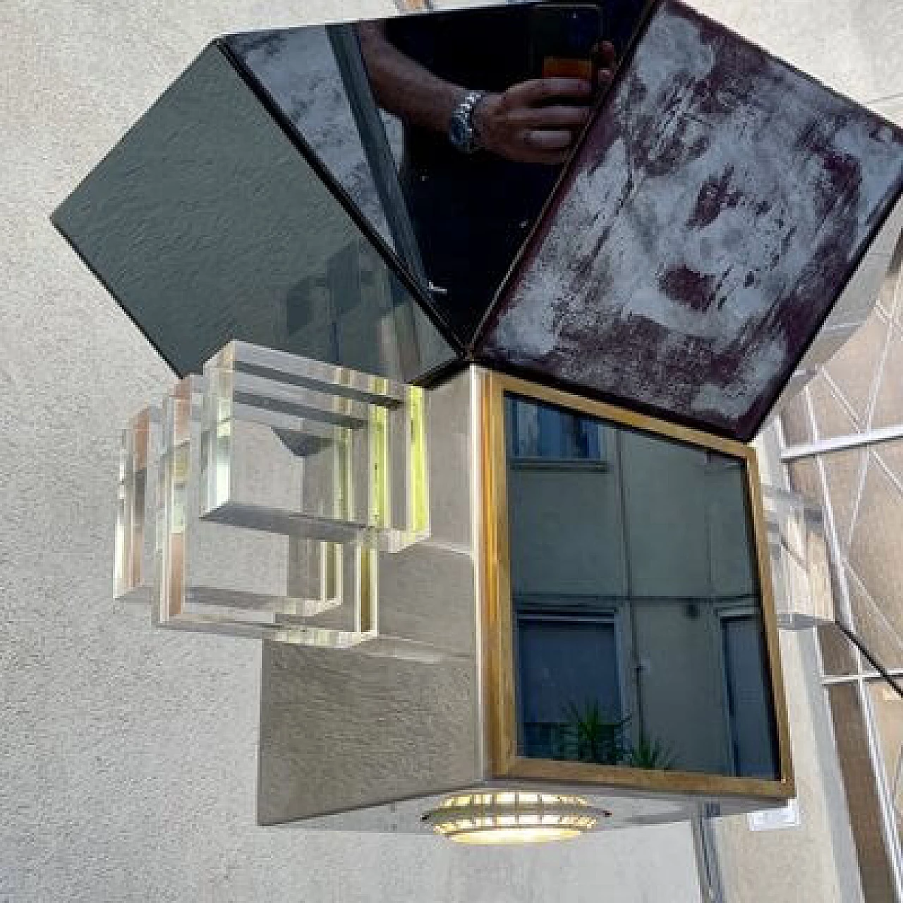 Lampada da soffitto attribuita a Sandro Petti per Maison Jansen, anni '70 5